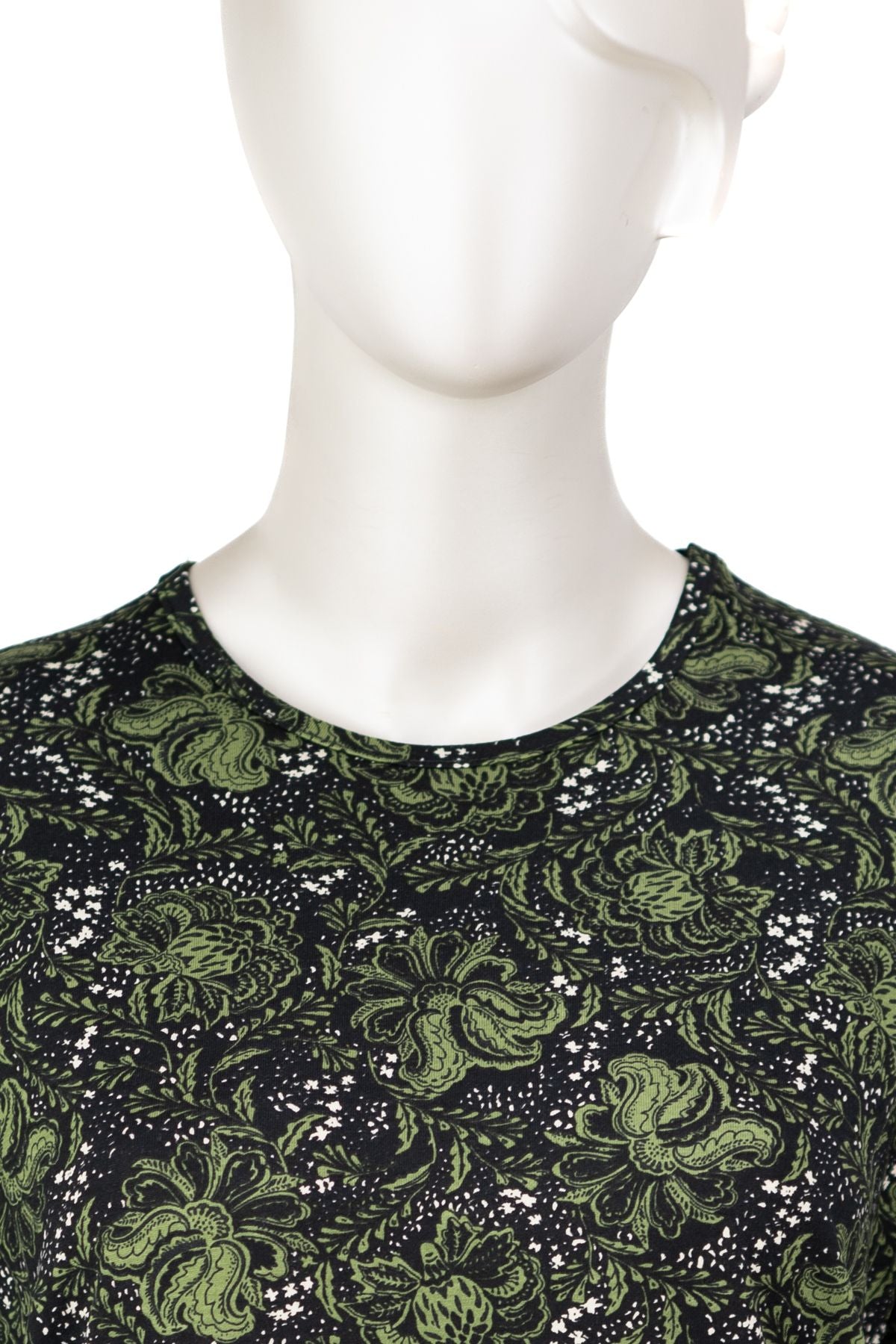 Kadın Turlu Viskon Penye Kumaş Kısa Kollu Anne Bluz Gül Çiçek Desenli Likralı Tam Kalıp